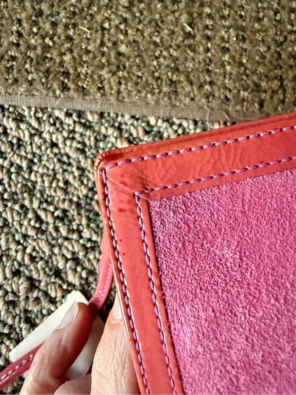 Coach 2004 Suede Framed kisslock clutch